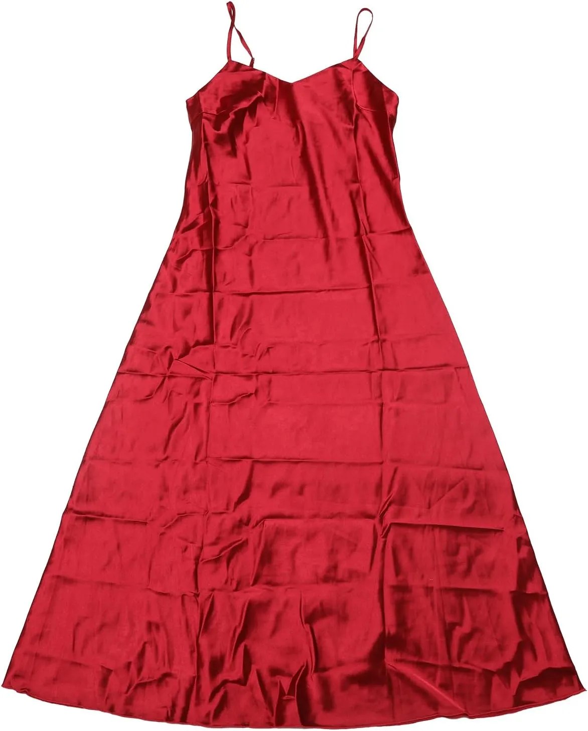 Allegra K Satin Sleeveless Dresses for Women's V Neck Spaghetti Strap Evening Party Silky Maxi Dress
