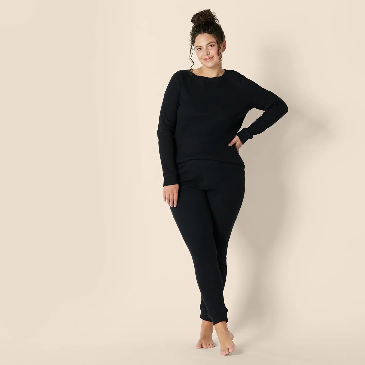 Amazon Essentials Women's Waffle Snug Fit Pajama Set, 2 Piece Long Sleeve