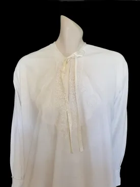 Antique Gown With Filet Lace & Embroidery