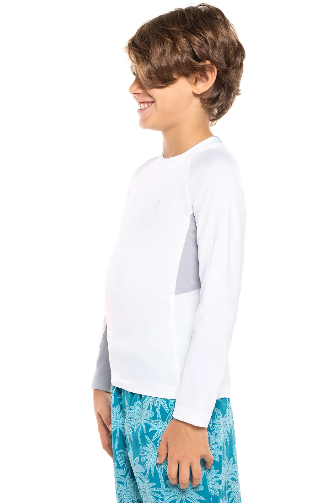 Boy's Ultimate Long Sleeve Rash Guard  |  White