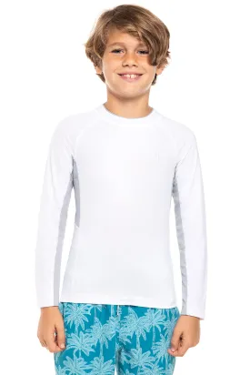 Boy's Ultimate Long Sleeve Rash Guard  |  White