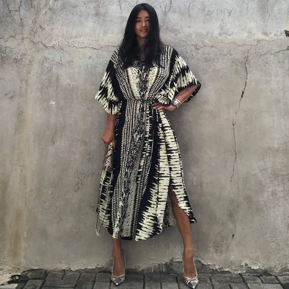 Bsubseach Kaftan Dresses for Women 2025 Plus Size Swimsuit Cover Up Tie Dye Caftan Maxi Dress Loungewear
