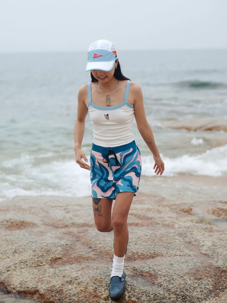 CHILLHANG Wave Print Surf Shorts - Women's