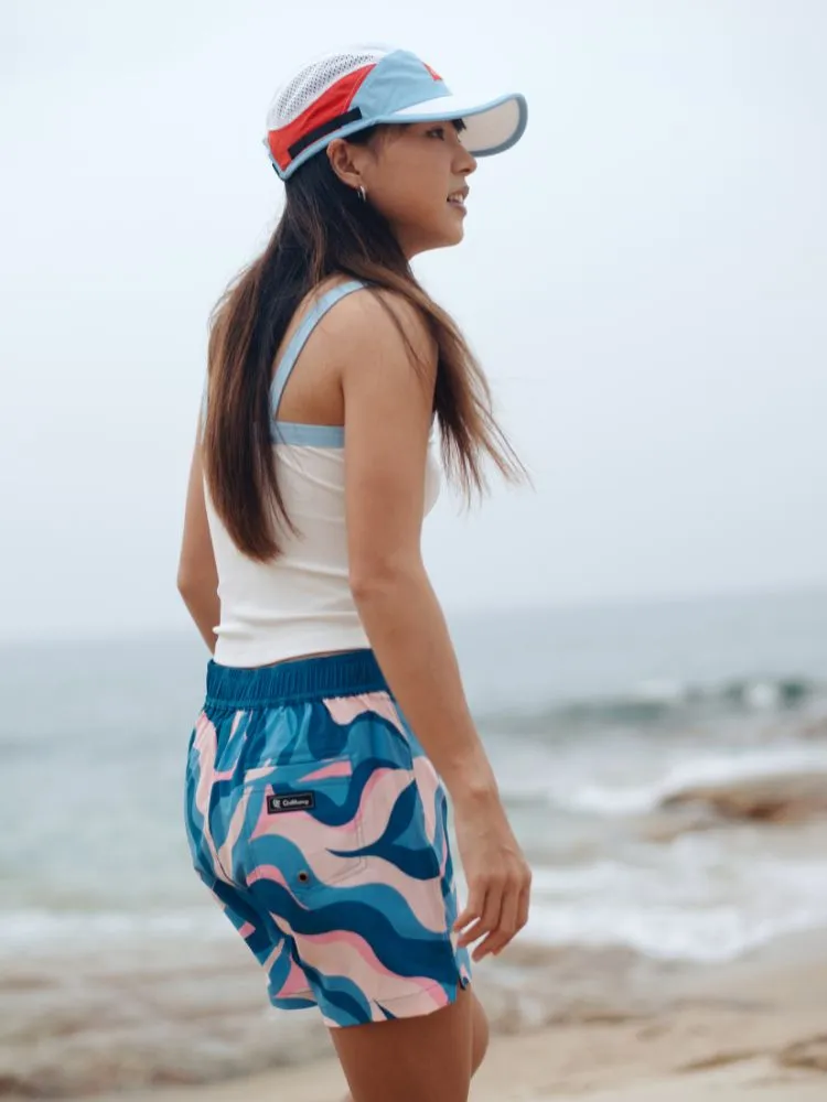 CHILLHANG Wave Print Surf Shorts - Women's