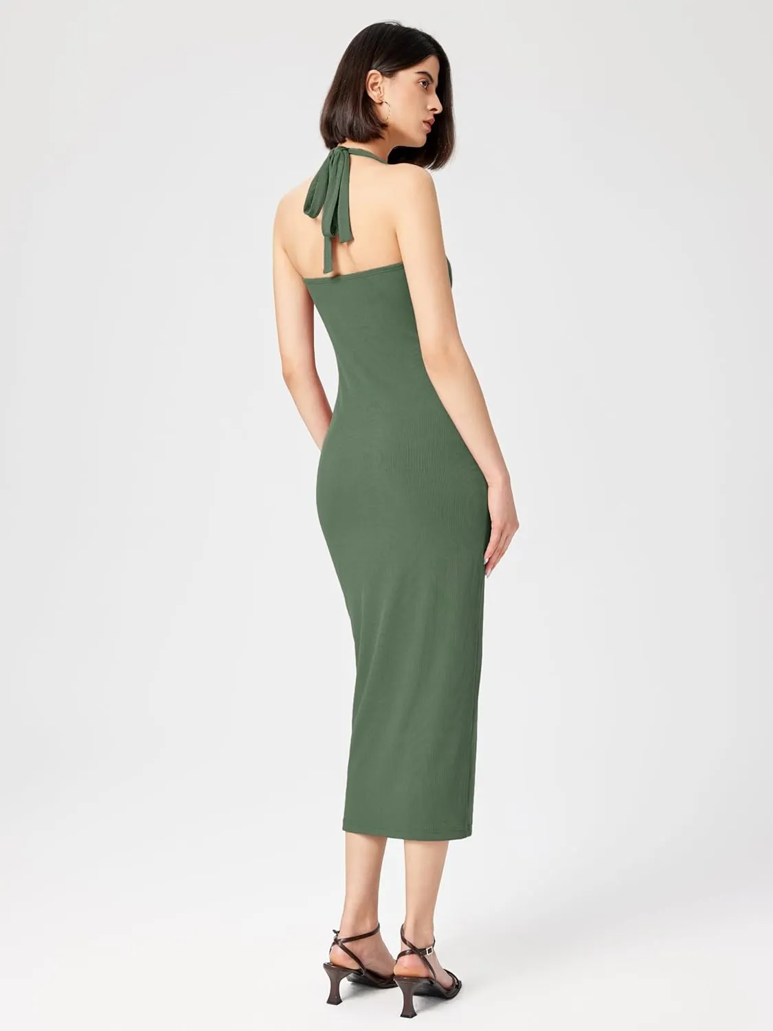CIDER Women's Summer Bodycon Dress Halter Maxi Dress Knit Sleeveless Long Dresses Party Club Dresses Trendy
