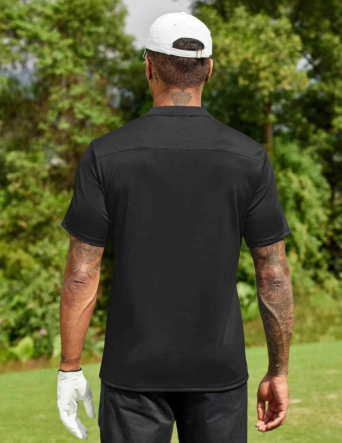 COOFANDY Men Polo Shirts Short Sleeve Quick Drying Athletic Collared Golf Shirts Moisture Wicking Tees