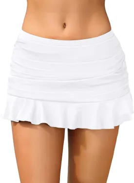 Daci Women's Mid Rise Swim Skirt - Ruched Ruffle Swimsuit Tummy Control Bathing Suit Bikini Skirt Bottom 2025