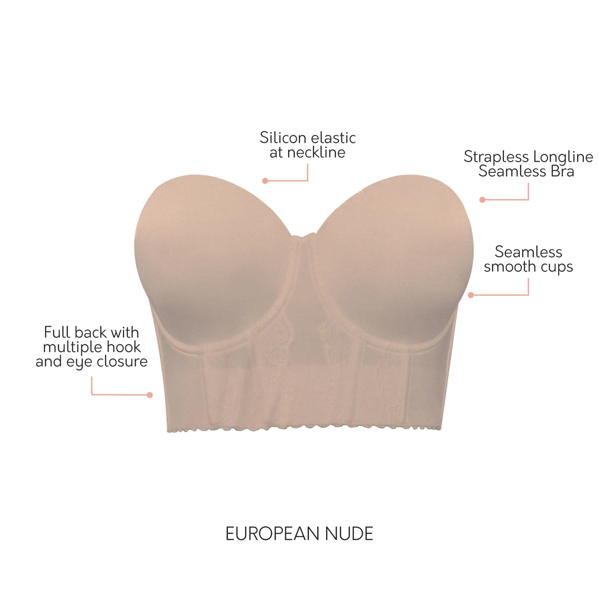 Elissa Longline Bustier Strapless Bra