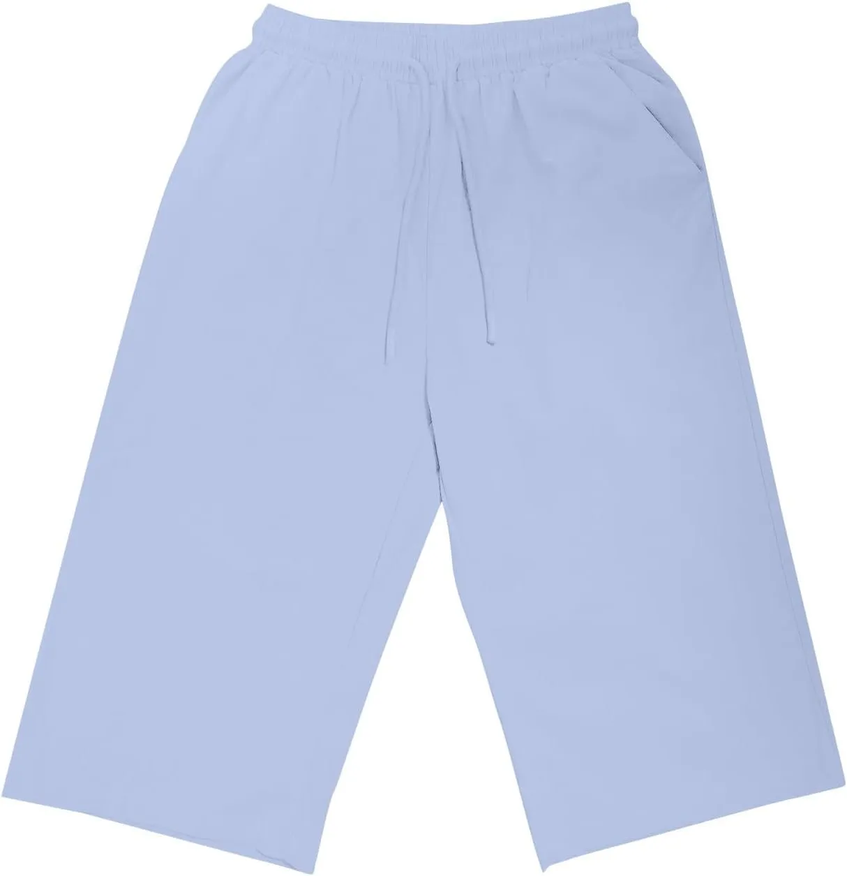 Fashionable Cotton Linen Capris Pants for Women Lounge Drawstring Stretch Loose Fit Shorts Plus Size Beach Outdoor Wear