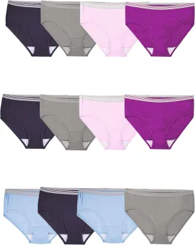 Fruit of the Loom Women's Eversoft Cotton Underwear Multipacks, Tag Free & Breathable, Available in Plus Size