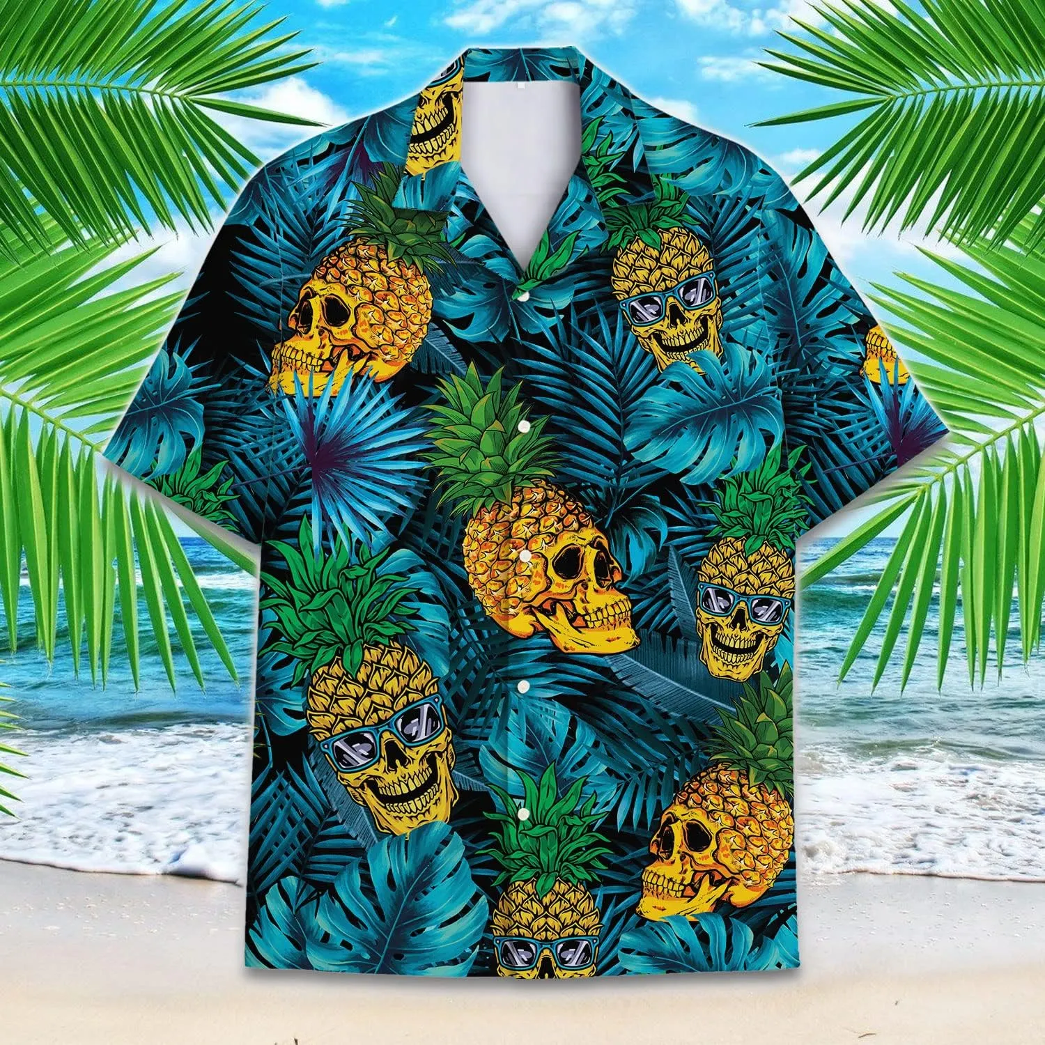 Funny Superheroes Eyes Casual Button Down Short Sleeve Holiday Summer Beach Hawaiian Shirt