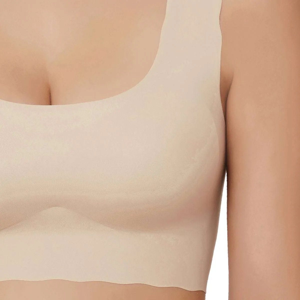 Gococi Padded Non Wired Full Coverage Seamless T-Shirt Bra - Beige