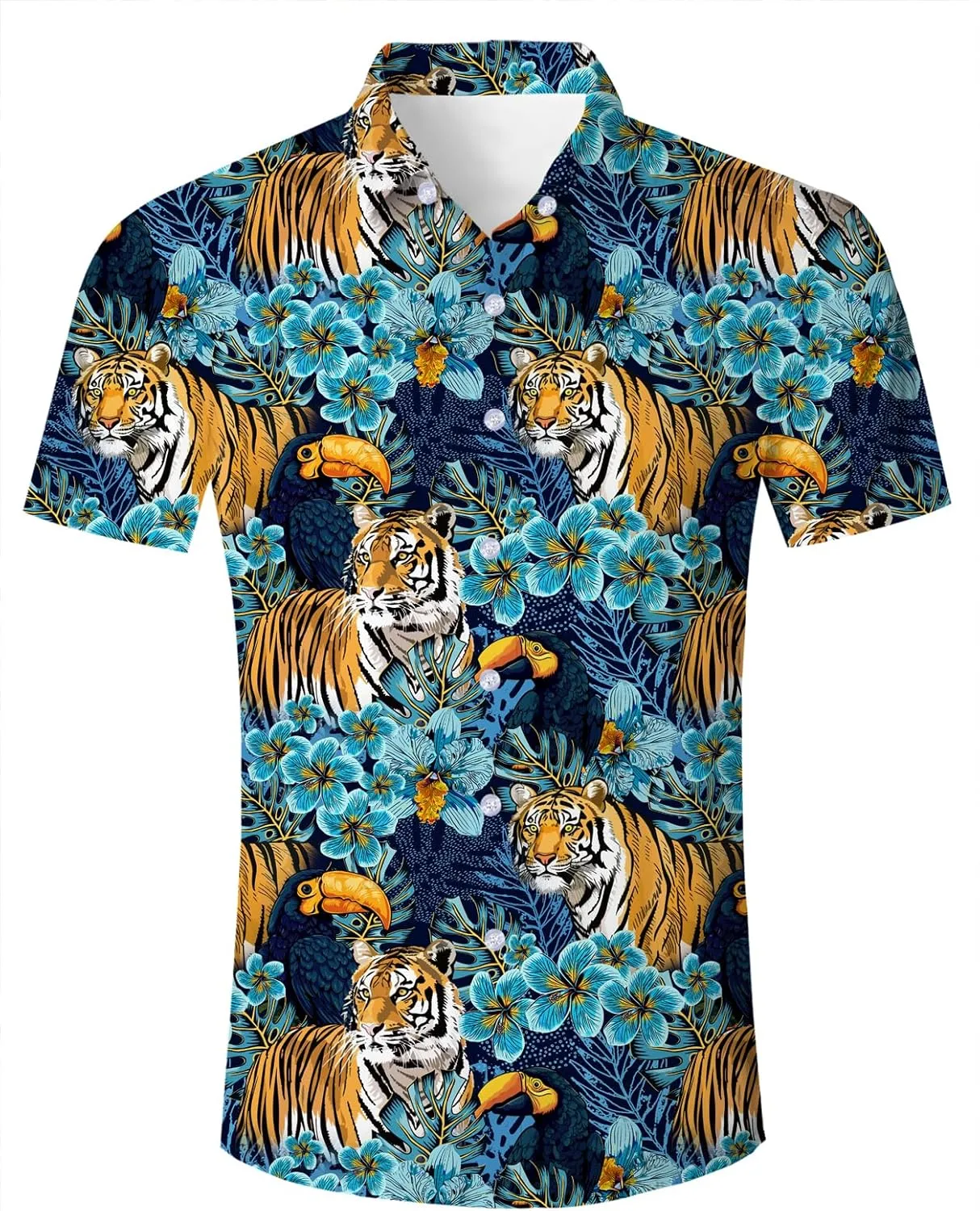 Goodstoworld Men's Novelty Hawaiian Button Down Shirts