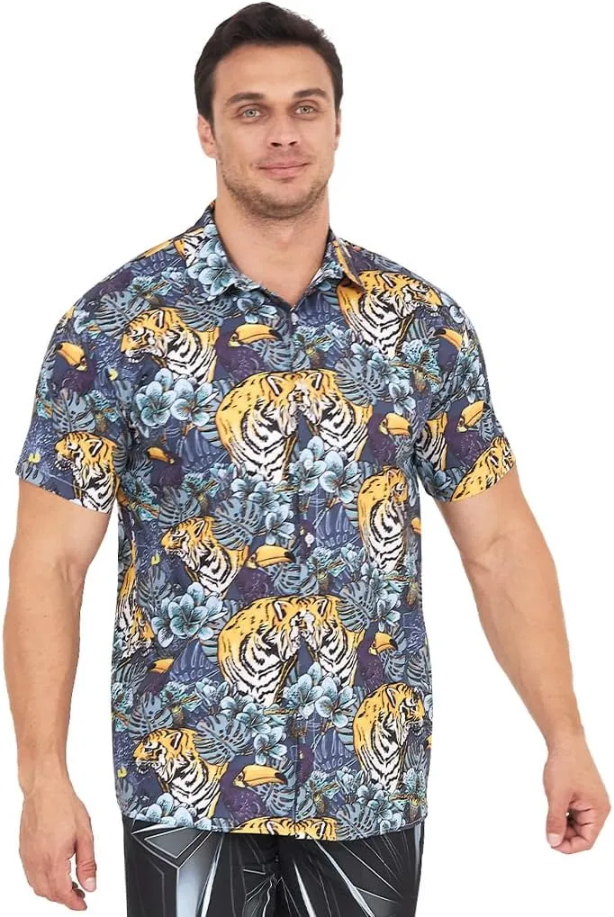 Goodstoworld Men's Novelty Hawaiian Button Down Shirts