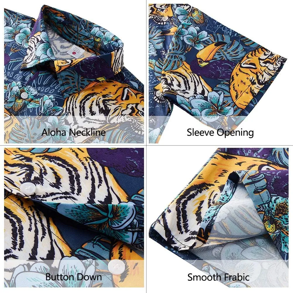 Goodstoworld Men's Novelty Hawaiian Button Down Shirts