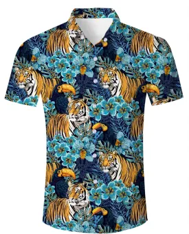 Goodstoworld Men's Novelty Hawaiian Button Down Shirts