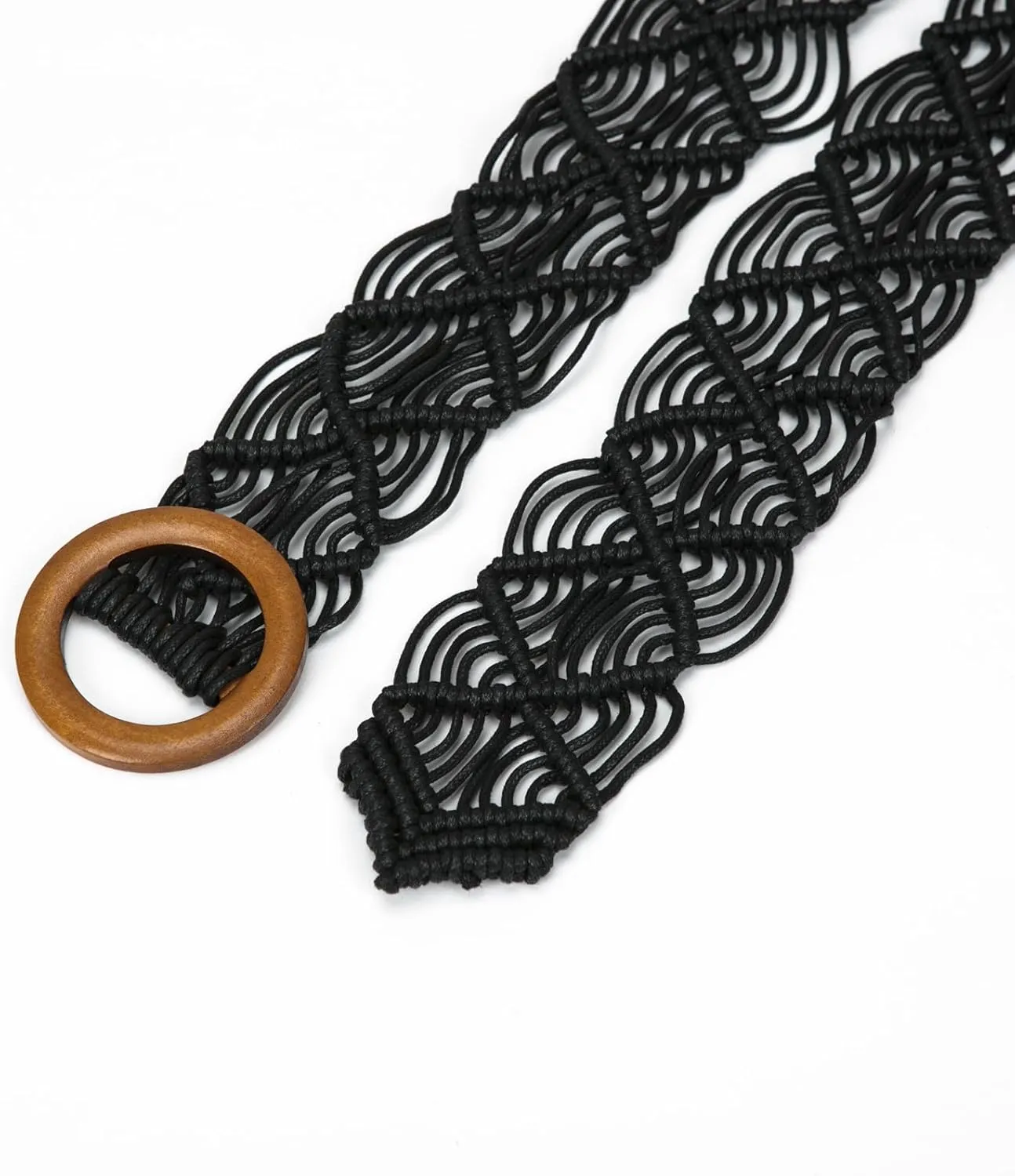ILuvatar Women's tassel knotted belt hand woven belt Women's Bohemian Style Rope Braid Waist belt