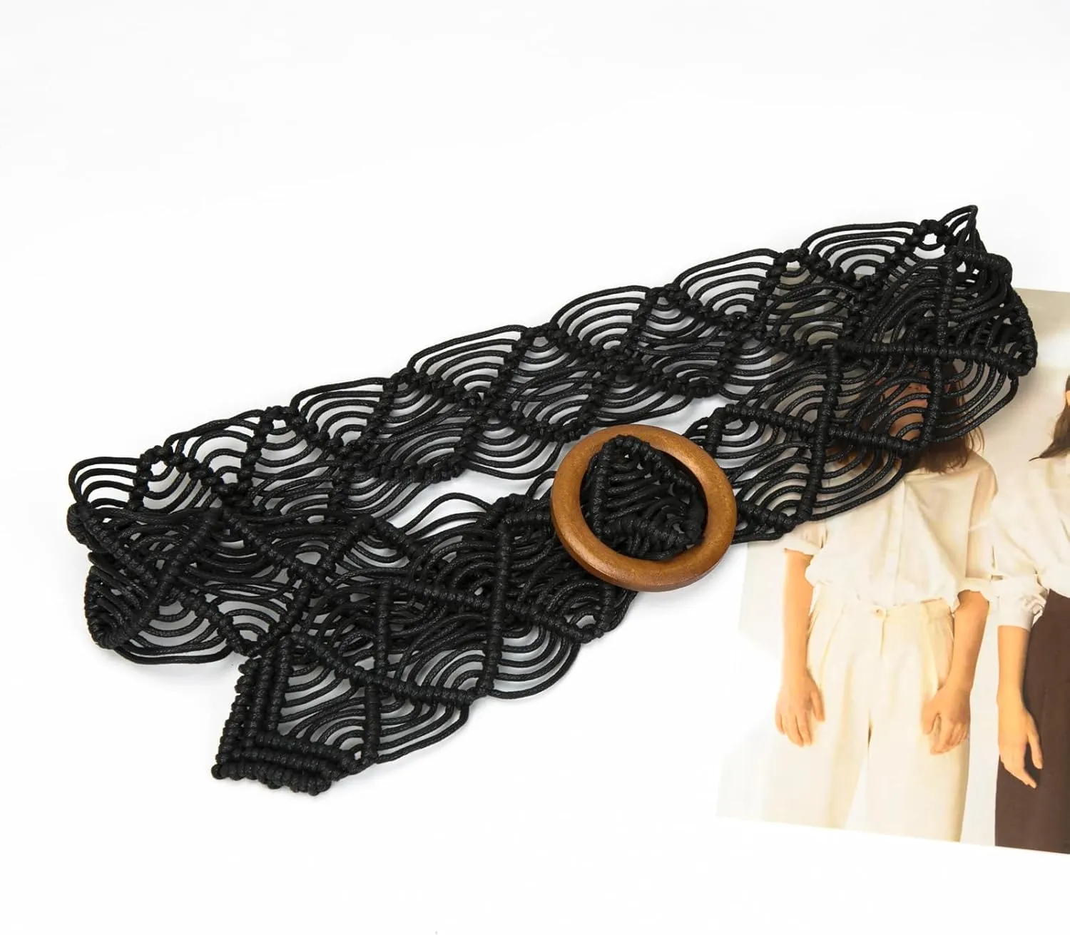 ILuvatar Women's tassel knotted belt hand woven belt Women's Bohemian Style Rope Braid Waist belt