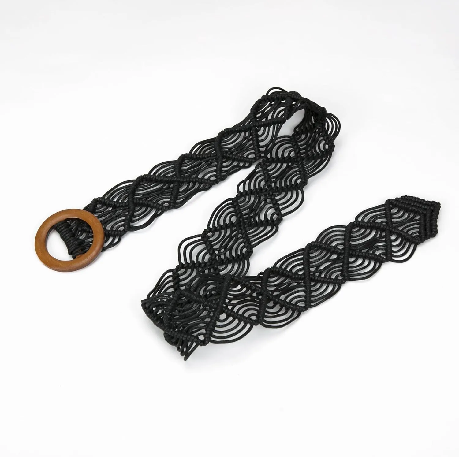 ILuvatar Women's tassel knotted belt hand woven belt Women's Bohemian Style Rope Braid Waist belt