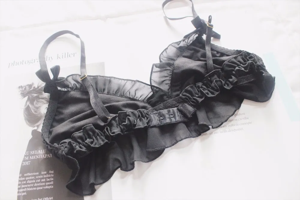 'Knocked Down' Black Goth Alt Lolita Lingerie Set