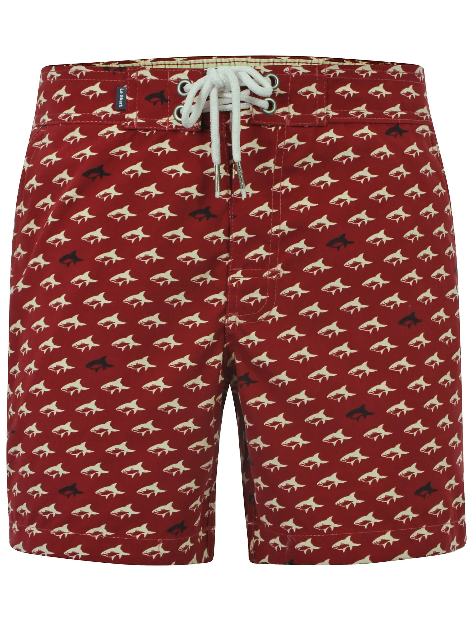 Le Shark Ferny red swimming trunks