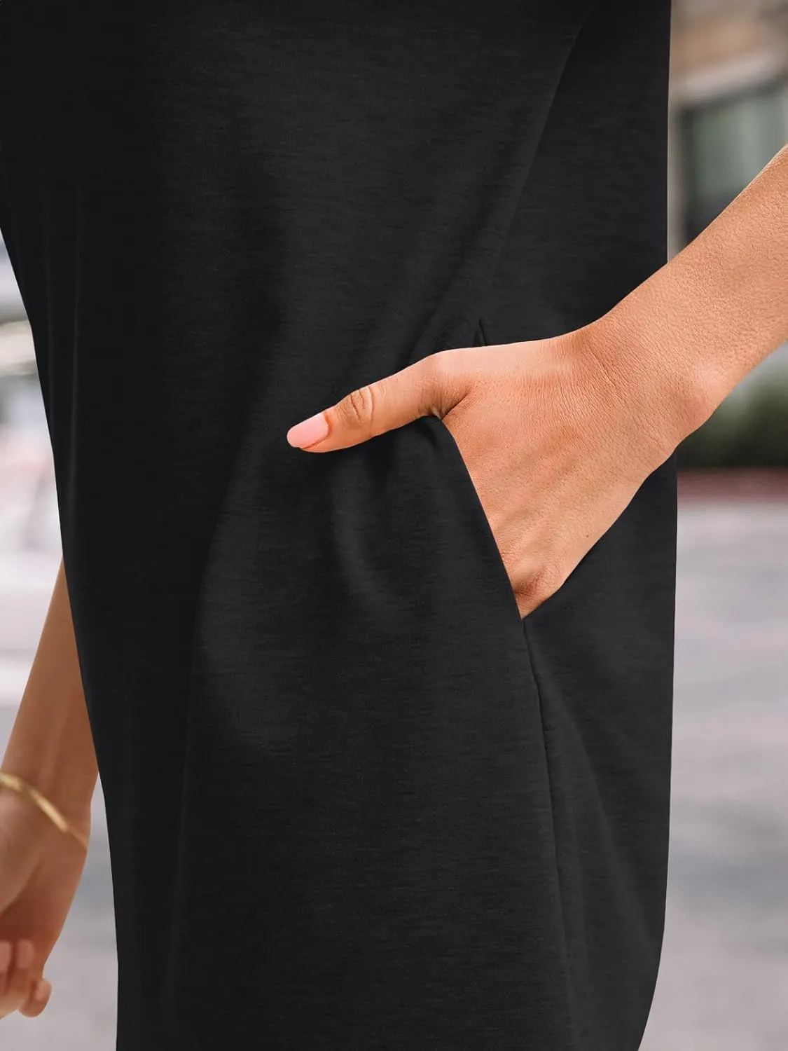 LILLUSORY Womens Summer Casual Short Sleeve T Shirt Dress 2025 Spring Vacation Beach Mini Sundress Loose Clothes with Pockets