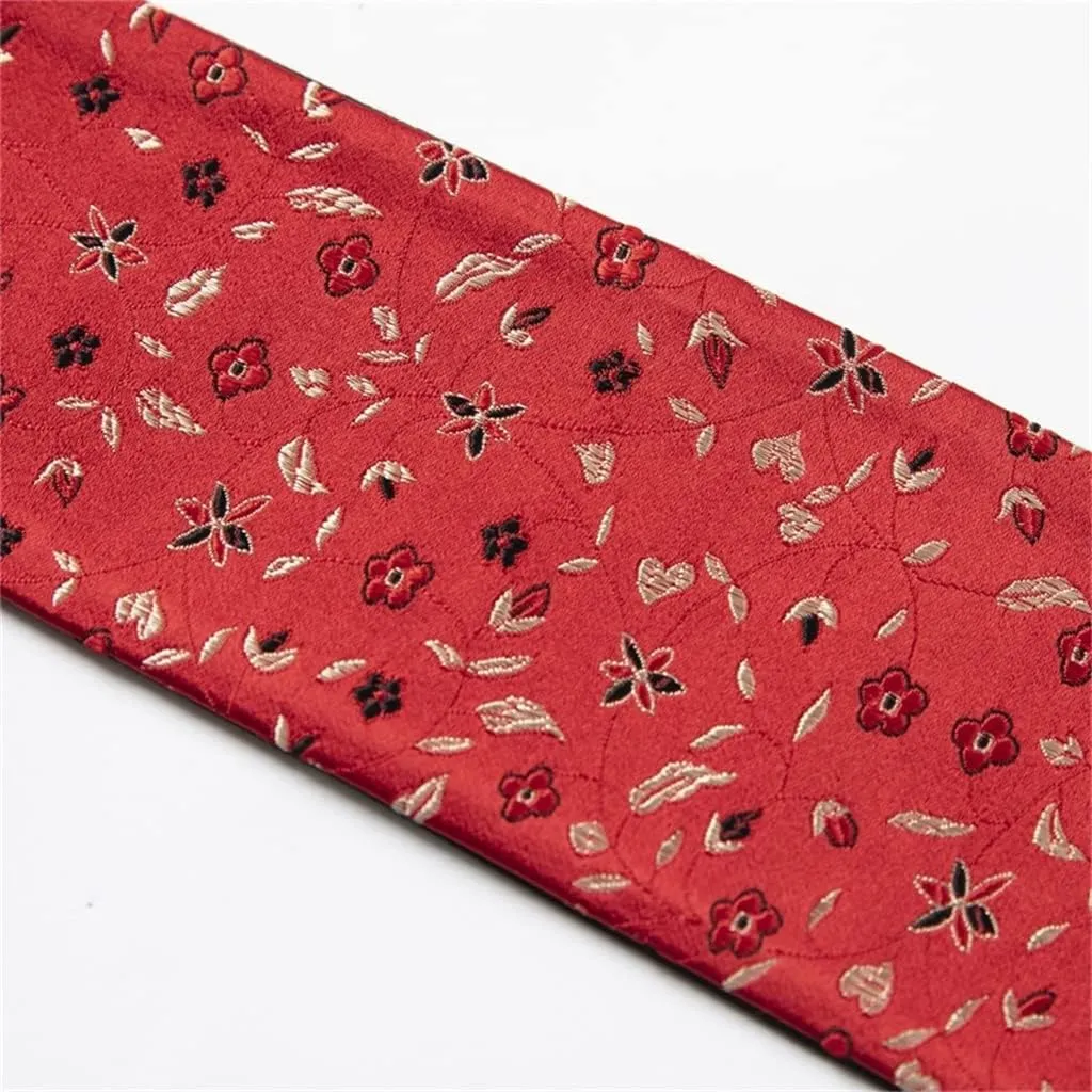 National Red Waistband Wide Waist Silk Ladies Dress Laces Decorative Braided Accessories Elegant Waist Belt