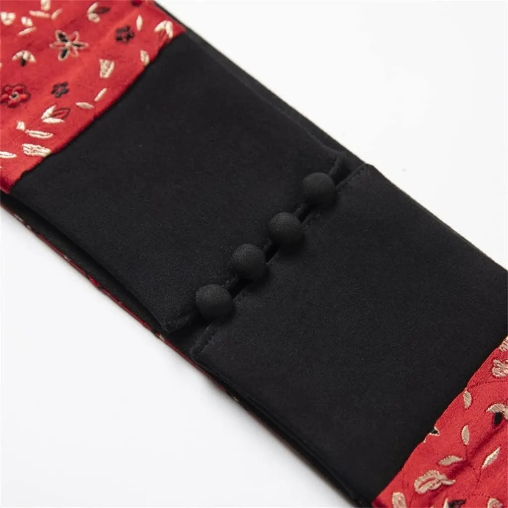 National Red Waistband Wide Waist Silk Ladies Dress Laces Decorative Braided Accessories Elegant Waist Belt