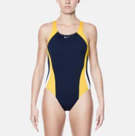 Nike Polyester Color Surge Fastback Swimsuit in Varsity Maize