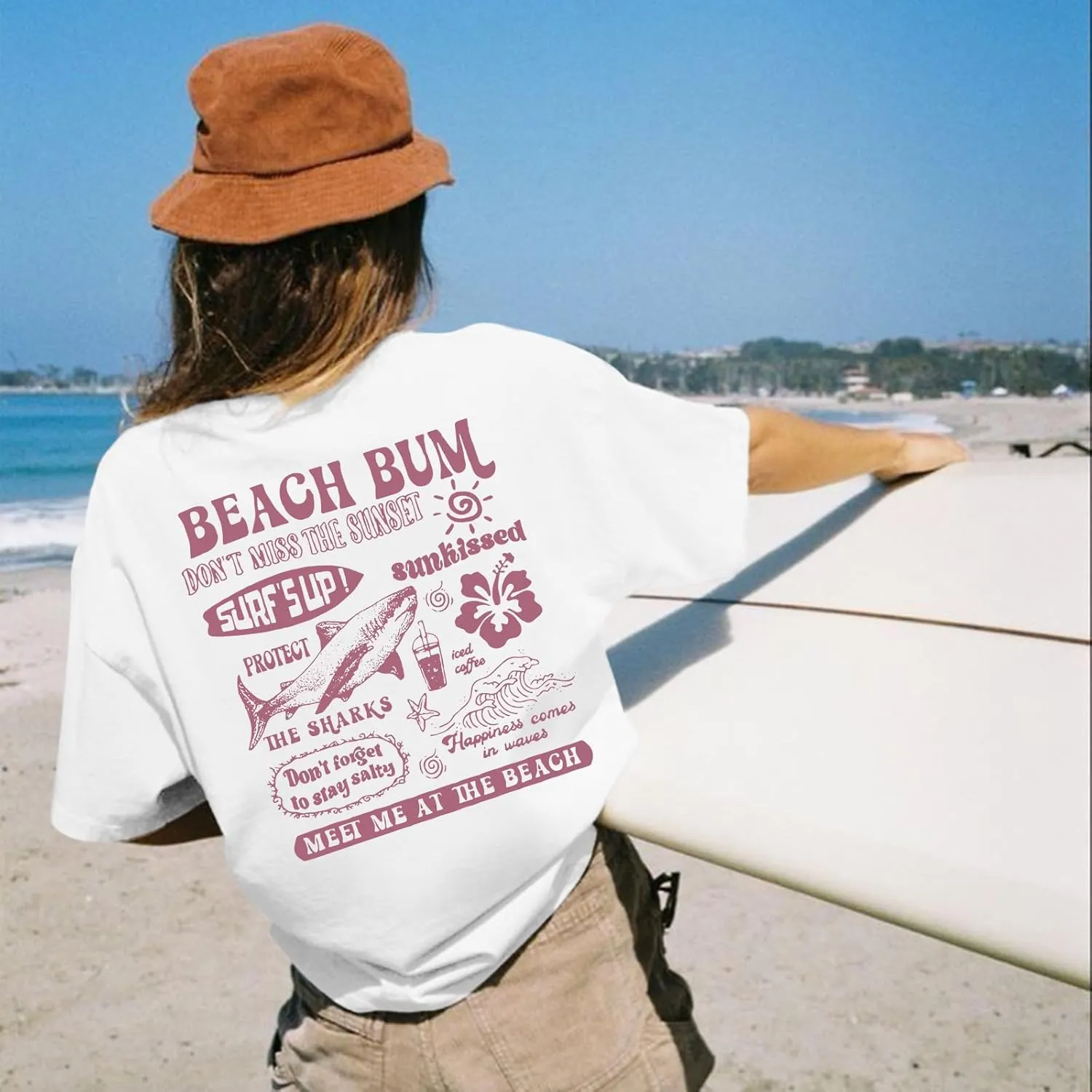 Oversized Beach Shirts for Women Hawaiian Graphic Tees Aesthetic Summer Tops for Teens Baggy Flower Tshirts