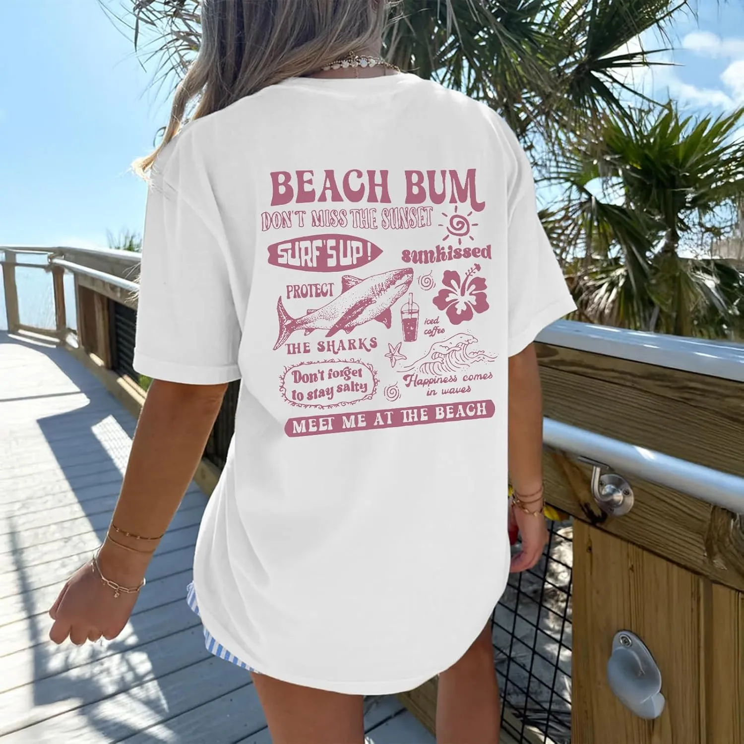 Oversized Beach Shirts for Women Hawaiian Graphic Tees Aesthetic Summer Tops for Teens Baggy Flower Tshirts