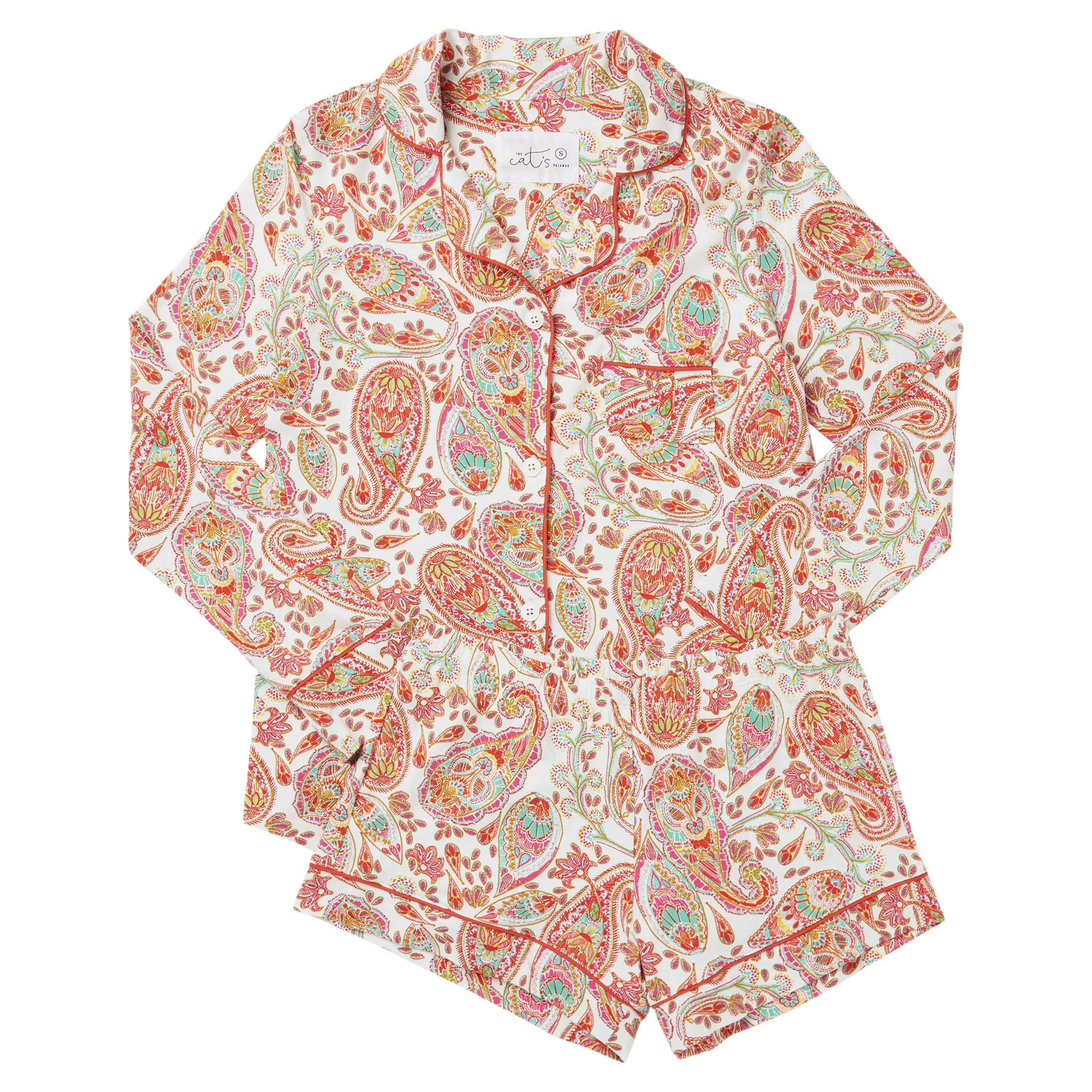 Paisley Park Pima Knit Long-Sleeved Short Set