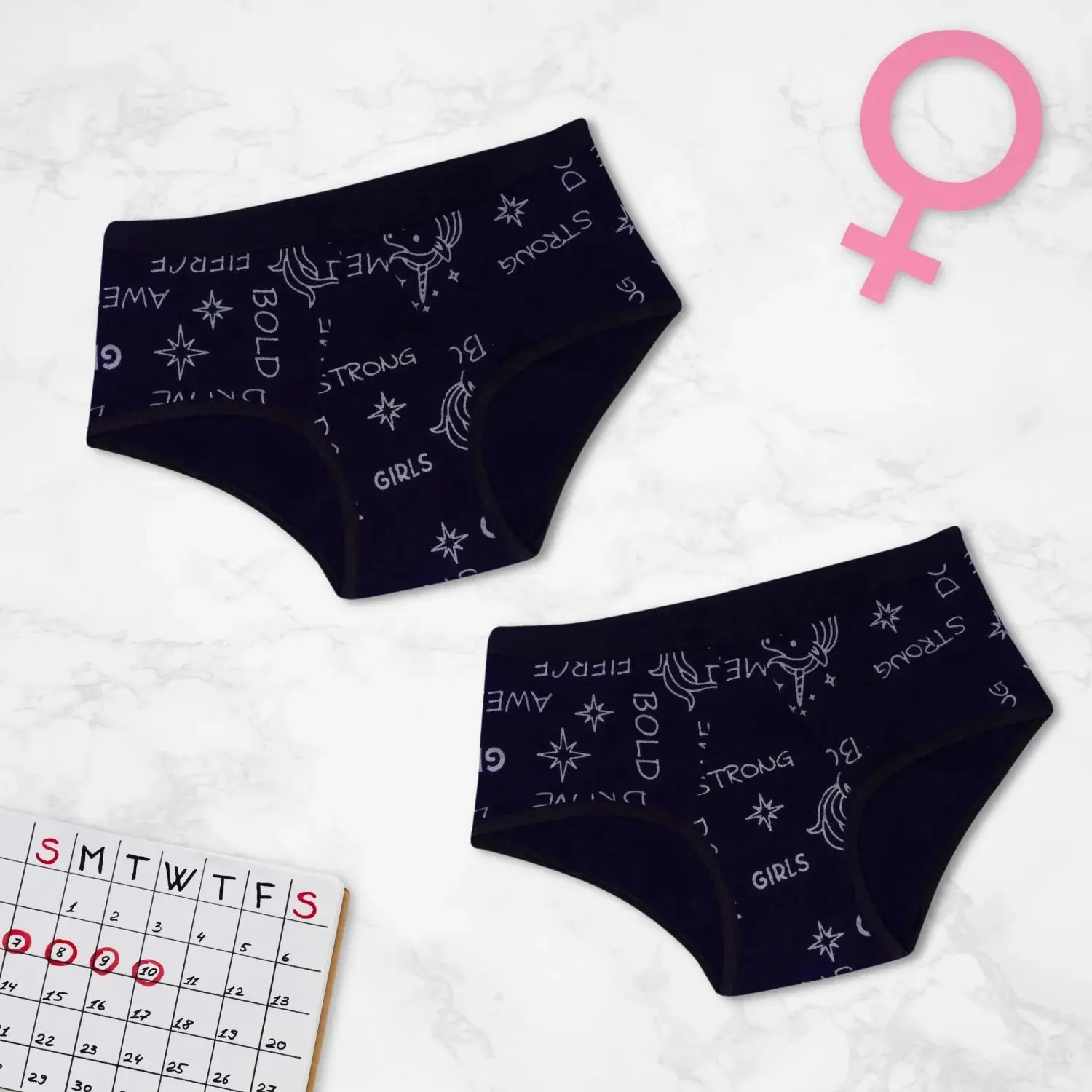Reusable Metallic Navy Blue Period Underwear with Antimicrobial Lining - Leakproof & Pad-Free