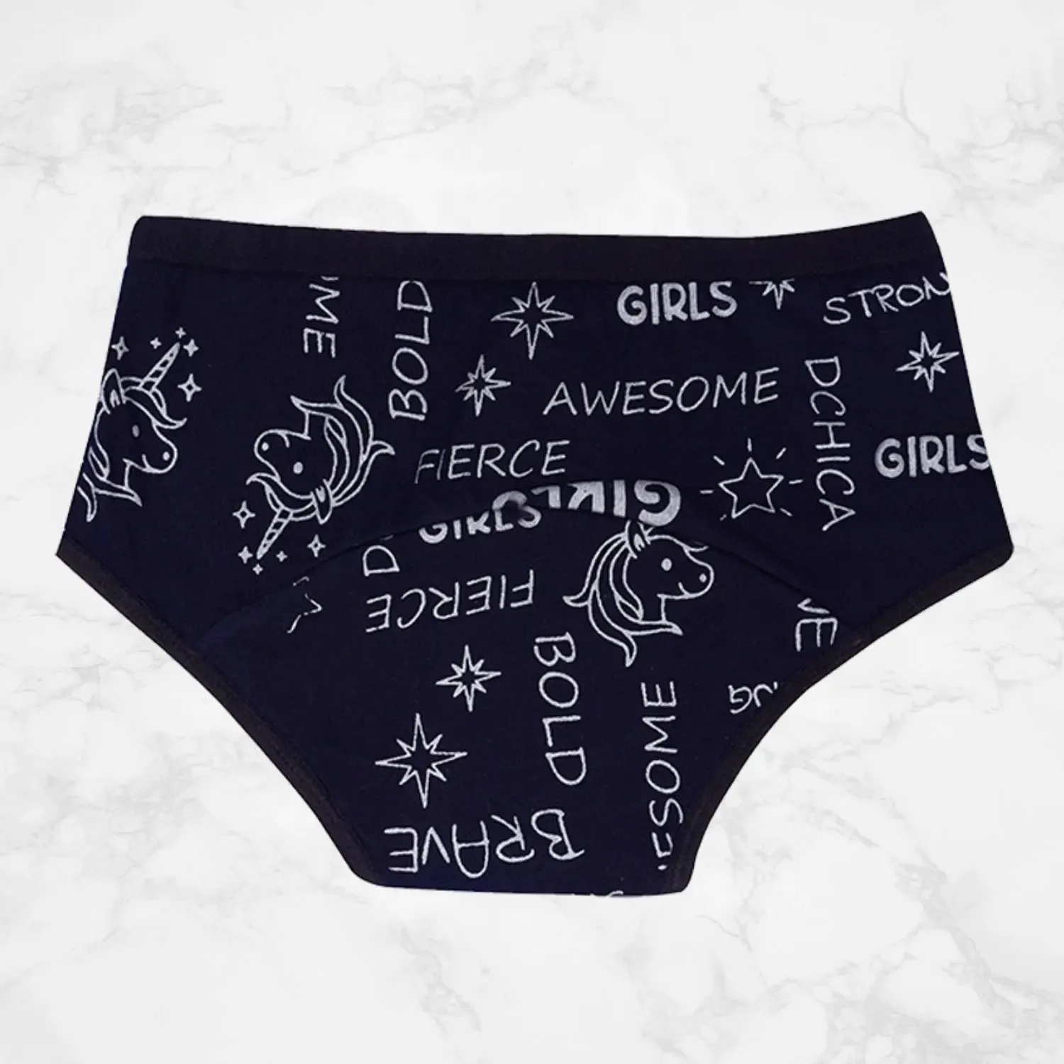 Reusable Metallic Navy Blue Period Underwear with Antimicrobial Lining - Leakproof & Pad-Free