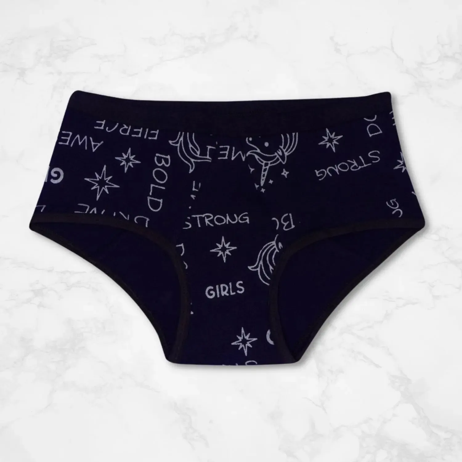 Reusable Metallic Navy Blue Period Underwear with Antimicrobial Lining - Leakproof & Pad-Free