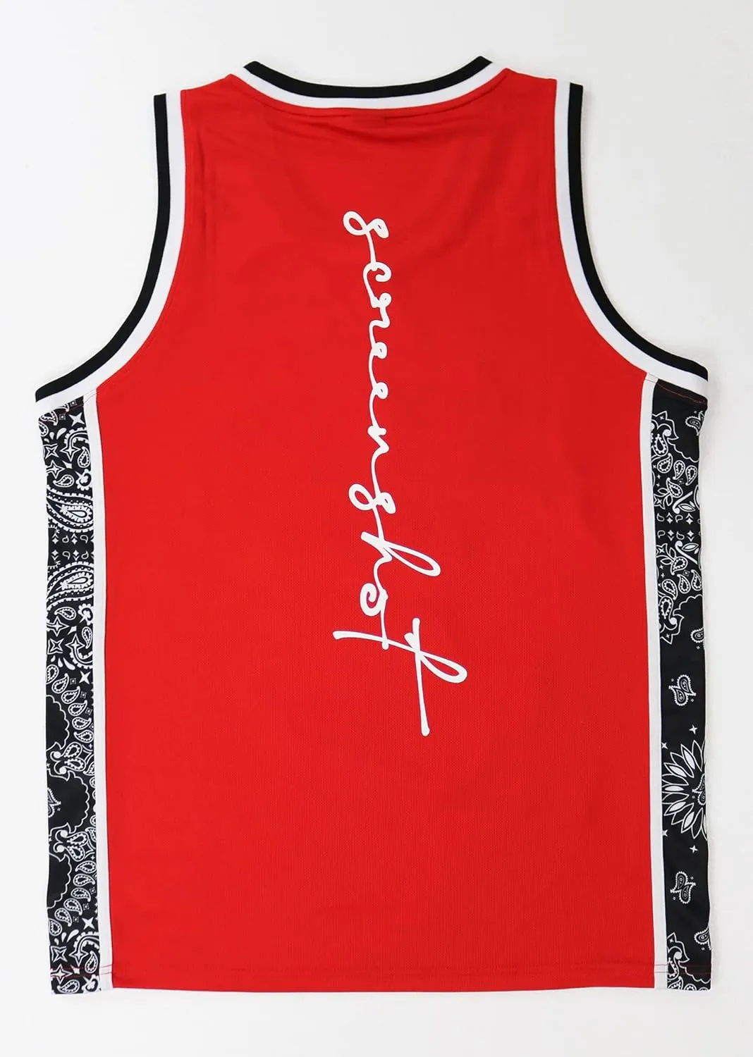 SCREENSHOT Mens Hip-Hop Premium Urban Sreetwear Fashion Jersey Top - NYC Style Basketball Sports Team Color Mesh Tops