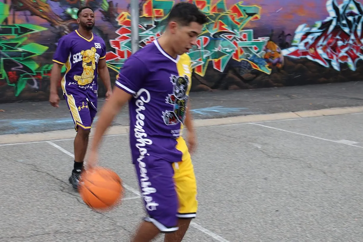 SCREENSHOT Mens Hip-Hop Premium Urban Sreetwear Fashion Jersey Top - NYC Style Basketball Sports Team Color Mesh Tops
