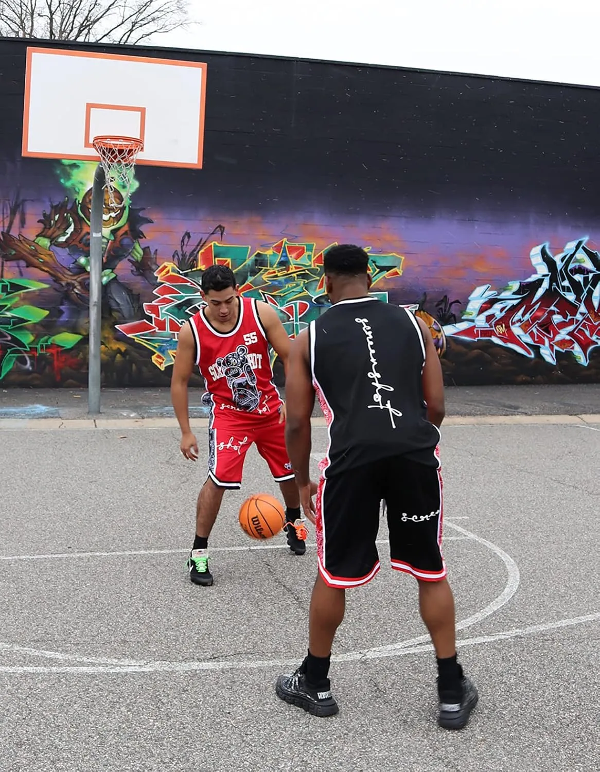 SCREENSHOT Mens Hip-Hop Premium Urban Sreetwear Fashion Jersey Top - NYC Style Basketball Sports Team Color Mesh Tops