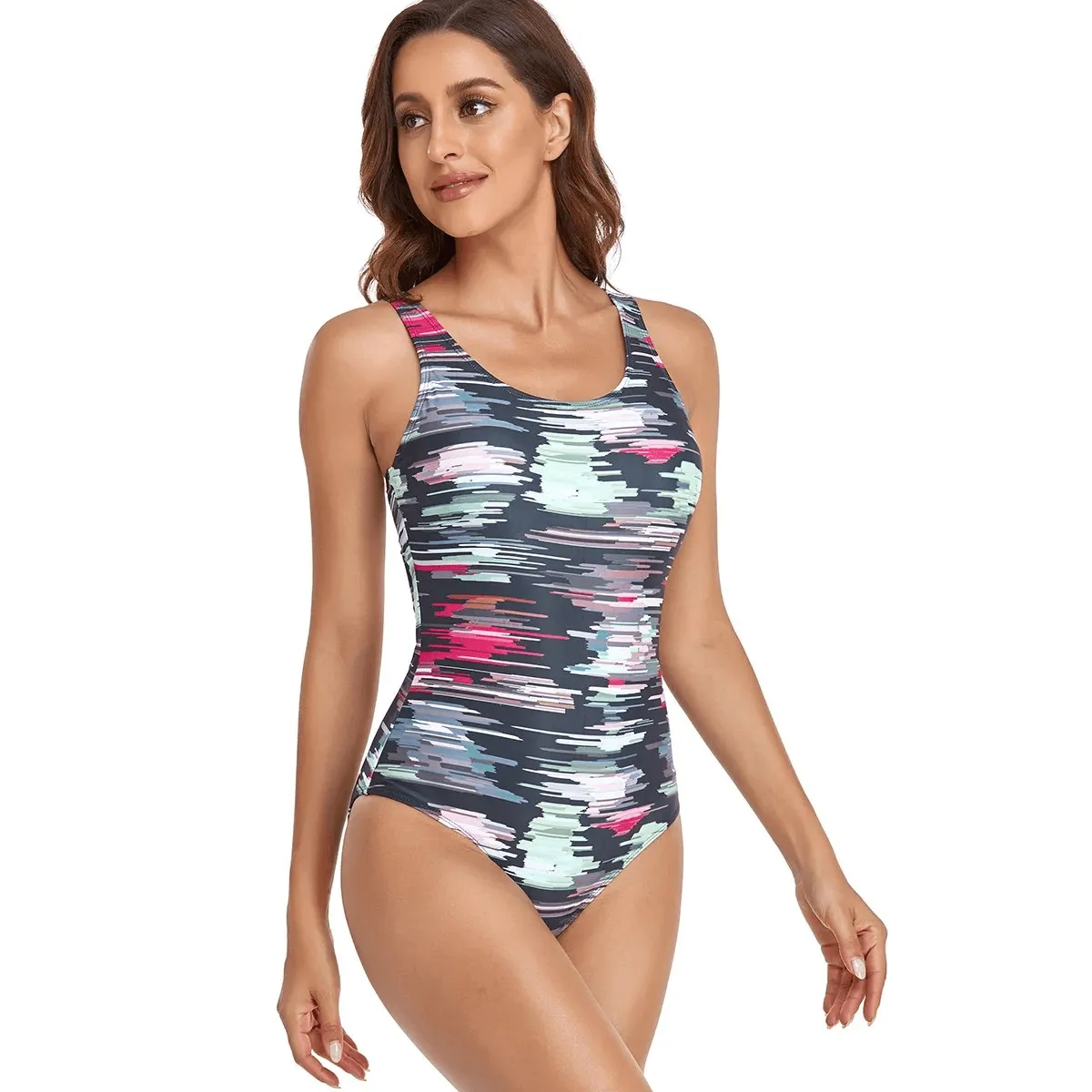 Sports Female One Piece Closed Swimsuit - SF1863