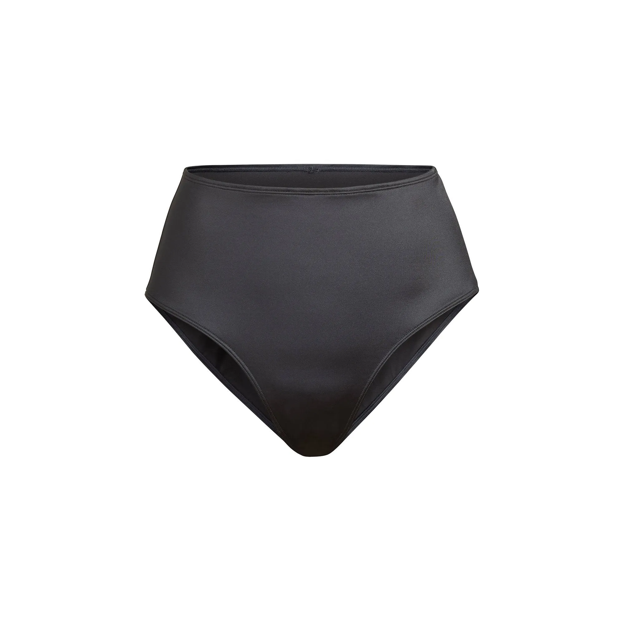 STRETCH SATIN HIGH WAISTED BRIEF | ONYX