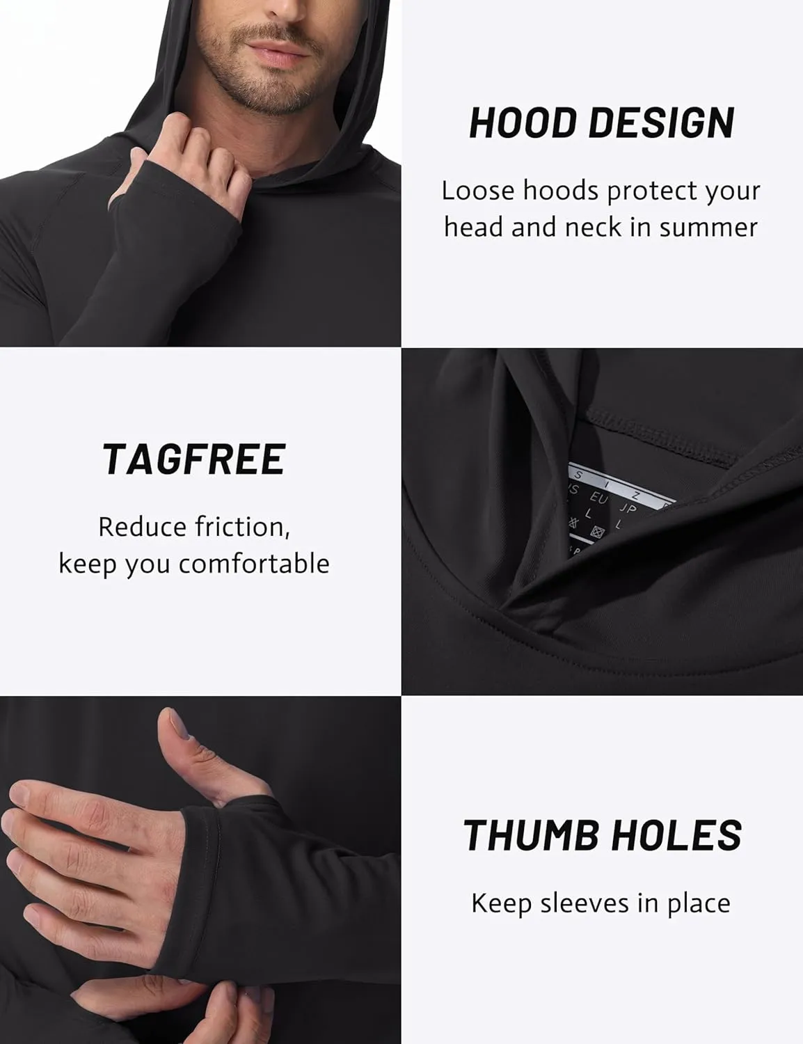 TACVASEN Mens Sun Protection Shirts UPF 50  Rash Guard for Men Long Sleeve Lightweight SPF UV Hoodie Swimming Hiking