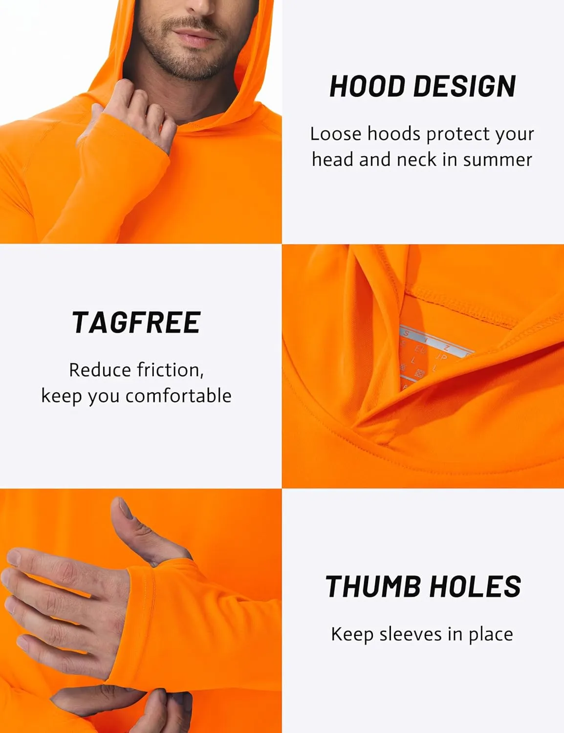 TACVASEN Mens Sun Protection Shirts UPF 50  Rash Guard for Men Long Sleeve Lightweight SPF UV Hoodie Swimming Hiking