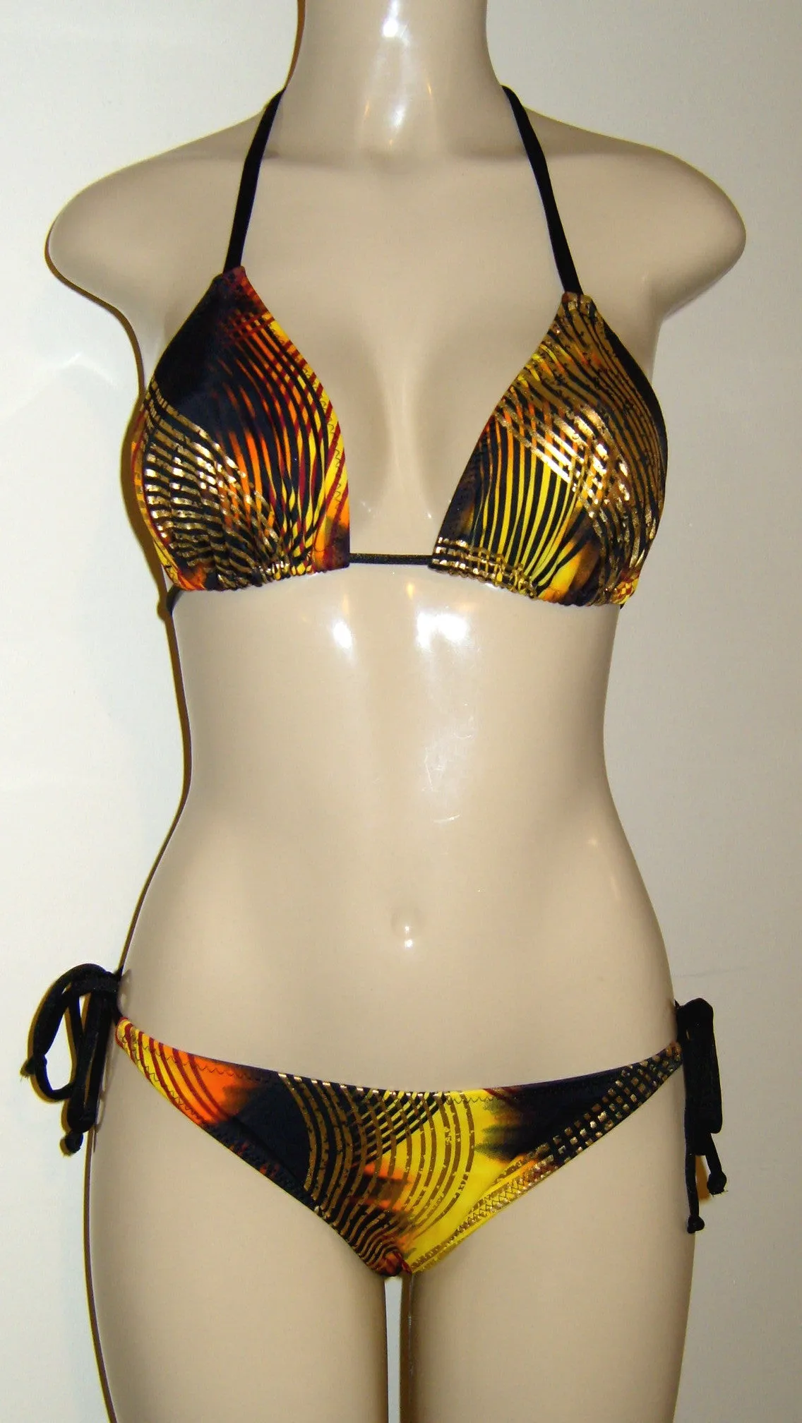Triangle Bikini Top and Single Tie Swimsuit Bottom
