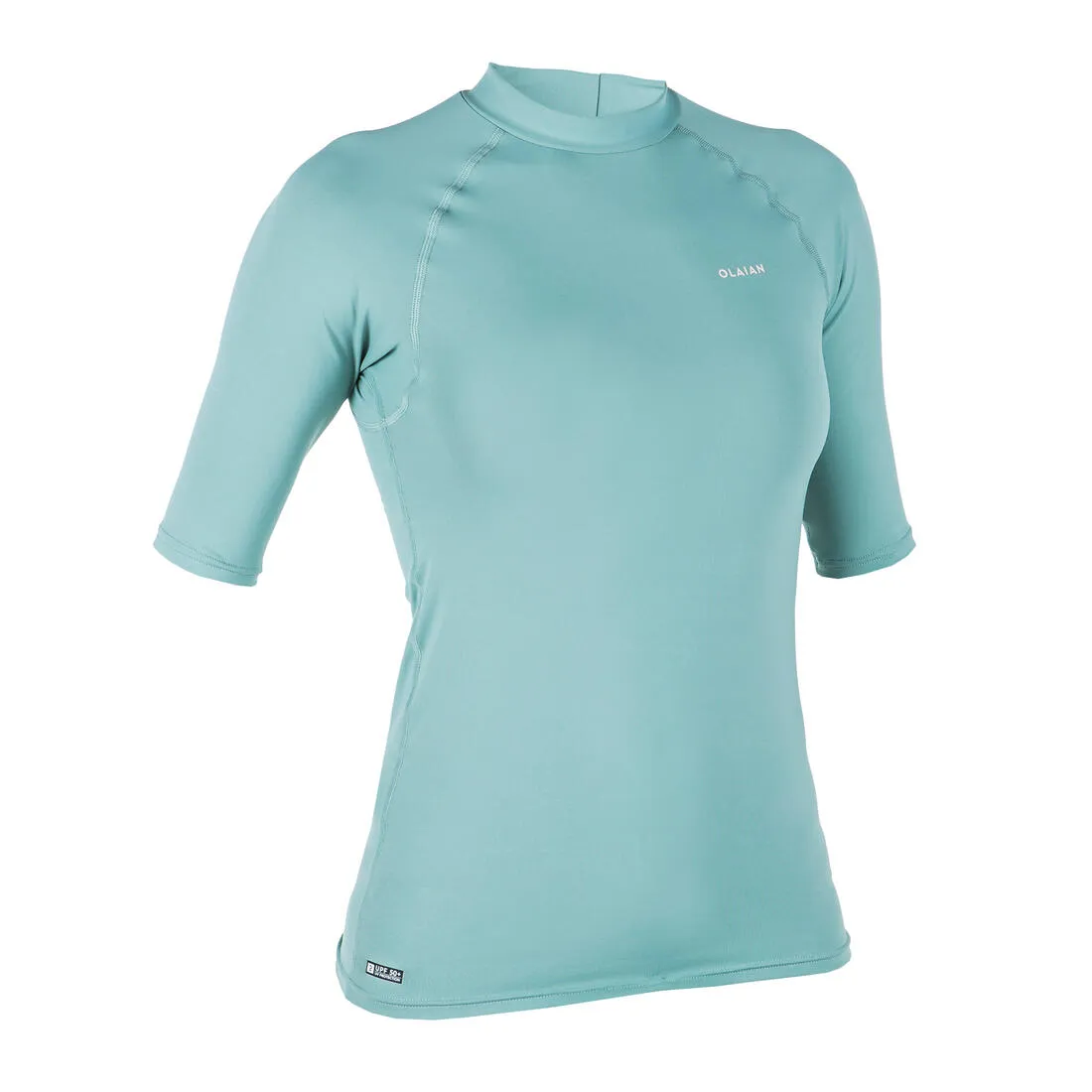Women's anti-UV short-sleeve surf top T-shirt 100 - dusty