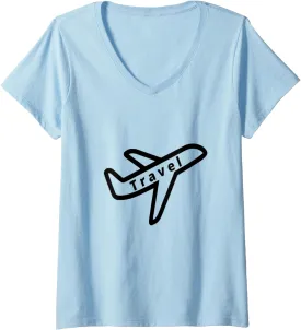 Womens boutique travel adventure tees gifts accessories V-Neck T-Shirt